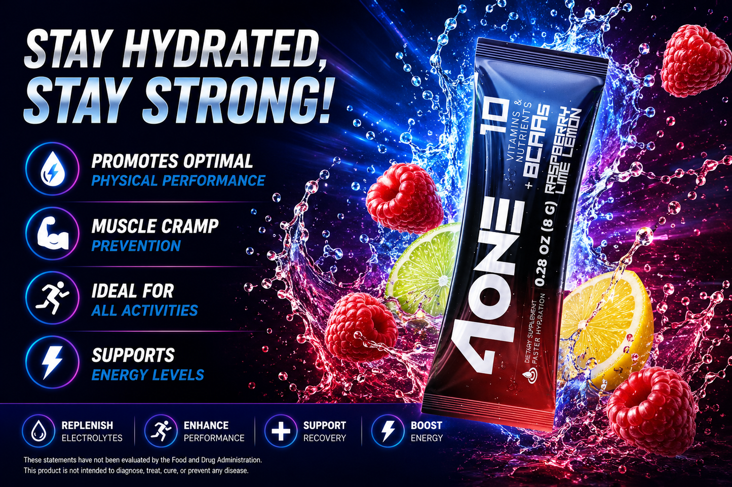 4ONE Hydration Powder + Electrolytes with BCAAs